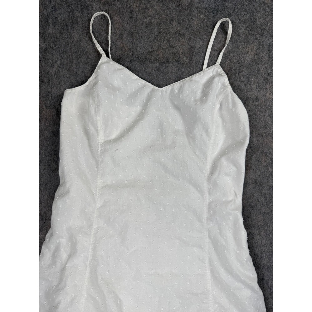 Old Navy Womens White Swiss Dot Midi Dress V-Neck Smocked Back Size M - Picture 2 of 6